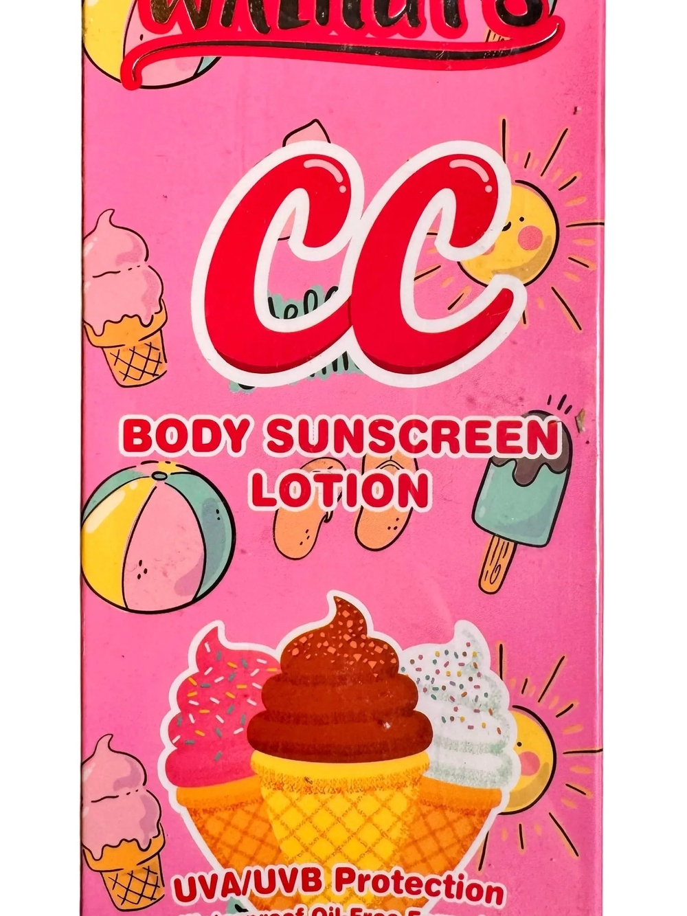 26- CHANEL PINK SUNSCREEN LOTION WITH PLAYFUL ICE CREAM GRAPHICS